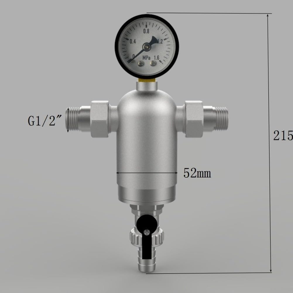Filtro dell'acqua magnetico per apparecchiature HVAC, compatibile con caldaie a parete, alloggiamento in ottone in plastica argentata, rimuove le impurità magnetiche, uso dell'acqua non corrosivo, 0,5