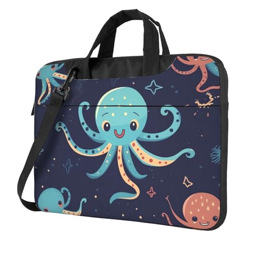 Sac bandoulière ordinateur portable pieuvre anti-rayures avec poignée