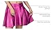 HDE Women's Solid Color Metallic Flared Pleated Club Skater Skirt Hot Pink - S