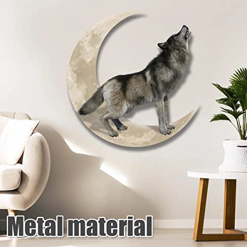 Nyidpsz Metal Rooster/Wolf Decor Rooster Moon Wall Decor Chicken Decorations 3D Wrought Iron Wall Sculptures Hanging Decor Art Rustic Farmhouse Wall Decor For Indoor Outdoor (Wolf) #TOP5