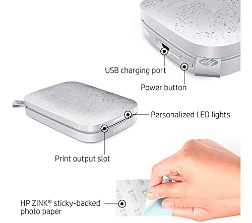 Impressora instantânea portátil HP Sprocket Bluetooth para fotos 2x3 polegadas