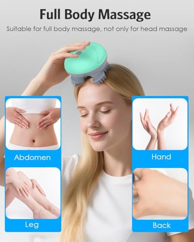 Image of Electric Scalp Massager & Head Massager for Hair Growth, Hair Fall, Dandruff, Itchy Dry Oily Scalp | Rechargeable, Waterproof, Cordless Silicone Scalp Massage Device3 Speed ModesPain Relief & Relaxation(multi colour)