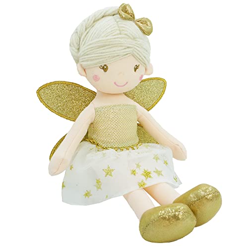 June Garden 12" Enchanted Garden Fairy Doll Joyce - Plush Stuffed Soft Doll Girl Gift - Gold Outfit And Wings #TOP1