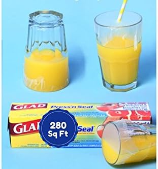Glad Press N Seal Plastic Food Wrap Sealable Tight Wrap with Griptex Technology Multi Use Pack of 4 Total of 280 Sq Ft of Quality Wrap