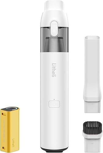 Miniatura 1 de LiTHELi Aspiradora de mano inalámbrica, potencia de succión de 10000 Pa con batería recargable U, ultra ligera, mini aspiradora para automóvil,