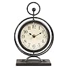 Small Vintage Metal Desk Clock Decorative Table Clock for Living Room Decor Silent Mantel Clock Farmhouse Shelf Decor Battery Operated 95 Black