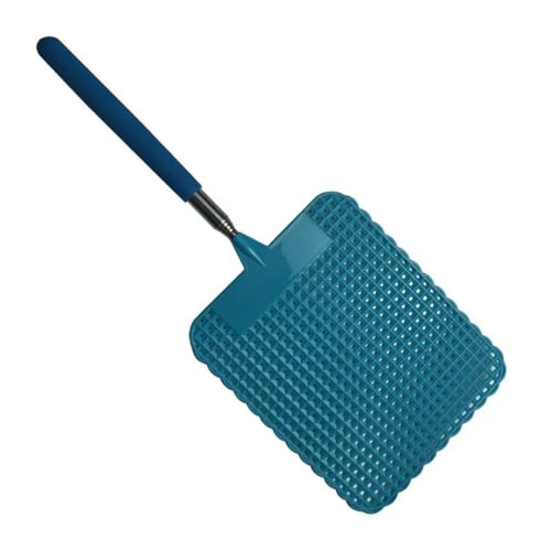 LSDLOUYAQNG Mata Insectos Matamoscas telescópicos con Mango Largo, matamoscas Flexible for el hogar(Blue)