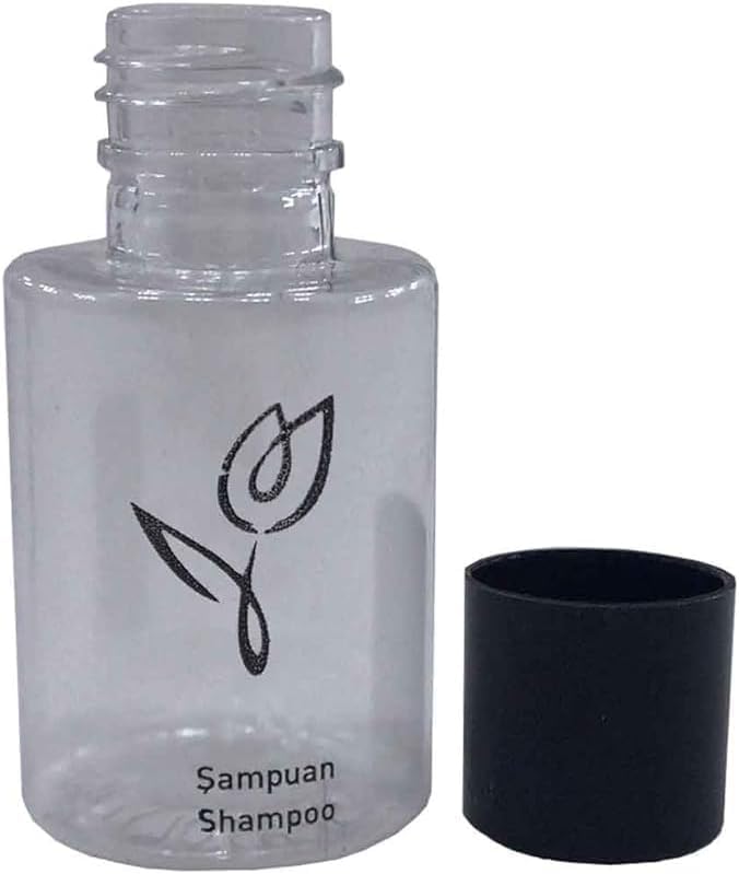 250 Adet Boş Şişe Baskılı Otel Tipi Şampuan Yazılı 30 ML Silindir Şişe Tek Kullanımlık Kullan At