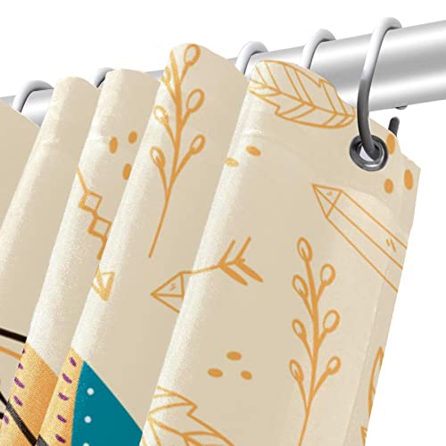 Rideau de douche anti-moisissure feuilles bohème coloré et imperméable - 6