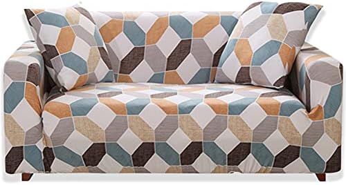 Teynewer 1-Piece Fit Stretch Sofa Cover, Sofa Slipcover Elastic Fabric Printed Pattern Chair Loveseat Couch Settee Sofa Covers Universal Fitted Furniture Cover Protector (1 Seater, Defoliation)