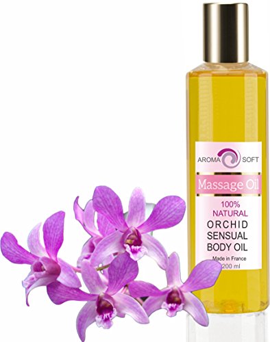 Huile de Massage Pure Végétale Raisin & ORCHIDÉE 200 ml ? Apaisante et Adoucissante ?100% Pure et Naturelle ? Prévention des vergetures ? bleumarine Bretania