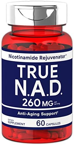 True NAD 260 mg 60 Capsules | Nicotinamide Rejuvenator Anti Aging Support | Non-GMO, Gluten Free Supplement