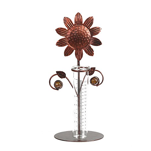 A Ting Metal And Glass Easy Read 7 Inch Garden Rain Gauge,Sunflower #TOP26