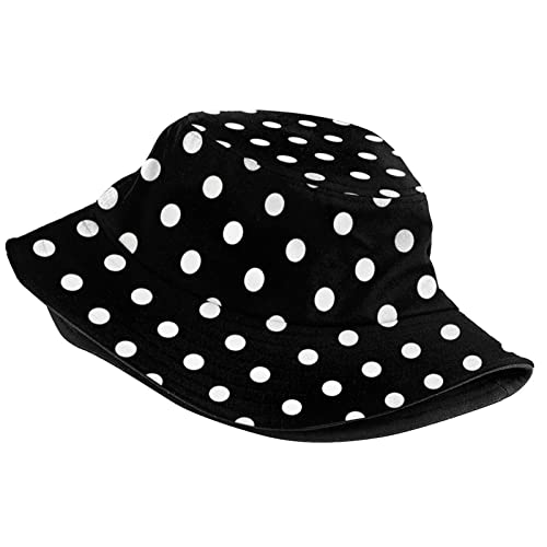 Sombrero Unisex Bucket con Lunares Blanco y Negro miniatura 2