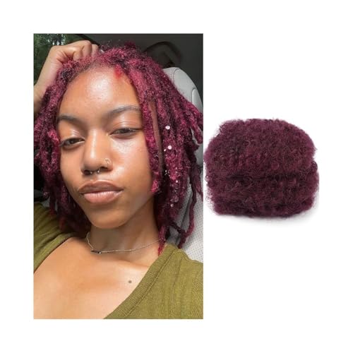 Cheveux afro crépus violets de 8 pouces pour coiffure afro quotidienne