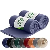 wometo 2er Set Eco Fleecedecken 130x160 – 100prozent recyceltes Polyester, ca. 400 g je Decke, Anti-Pilling, Kettelrand, Oeko-TEX – dunkelblau