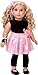 Showtime - 5 Piece Outfit - Black Unitard, Pink Tutu Skirt, Ballet Slippers, Corsage, Hairpiece - Clothes Fits 18 Inch Dolls (Doll Not Included)