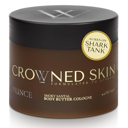 Crowned Skin Prince Body Butter Cologne for Men | Oceanic & Woody | As Seen On Shark Tank | Scented with White Musk & Bergamot | Infused with Natural Shea & Mango Butters | All-Day Fragrance | 4.4oz