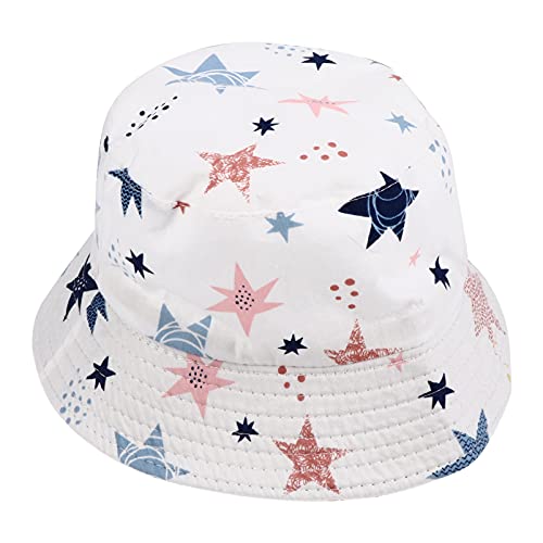 ABOOFAN Chapéu de sol infantil anti-UV chapéu de balde com estampa de estrela chapéu de praia verão