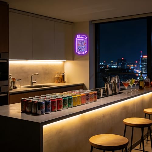 Image of Allball You'Re My Soda Pop Neon Sign, Soda Pop Neon Light Valentine'S Day Decor USB Powered Drink Can LED Dimmable, for Bar Club Party Restaurant Kitchen Dessert Shop Birthday Gifts(15.7 * 9 In)