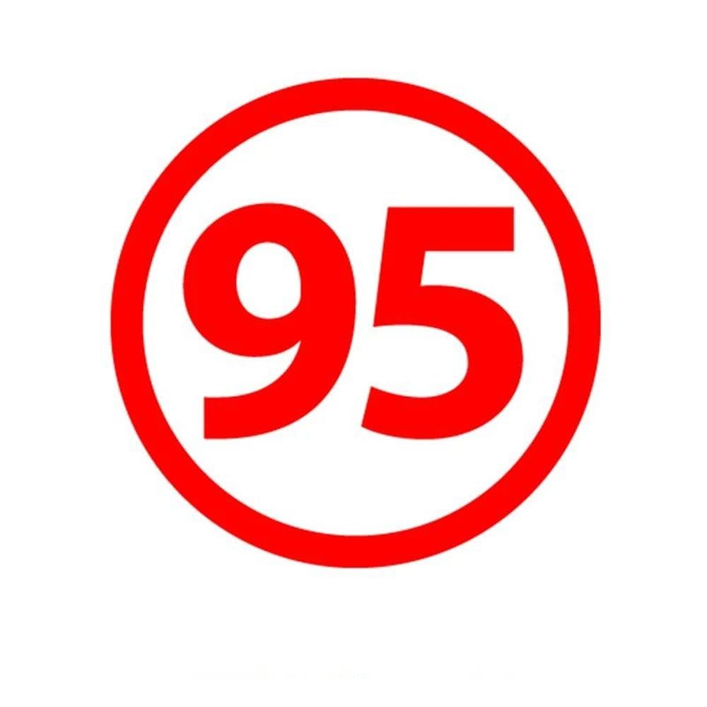 Vinyl Decal Round Number 95 Car Sticker Waterproof Stickers On Truck Bumper Rear Window(Red)