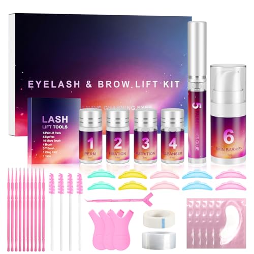 EHINEW Lash Lift Kit & Brow Lamination Kit 2 IN 1, Semi-Permanent Eyebrow Lamination Kit & Eyelash Perm Kit, Quick Curling Perming with Complete Tools DIY, Salon & Home Use, Lasts for 4-6 Weeks