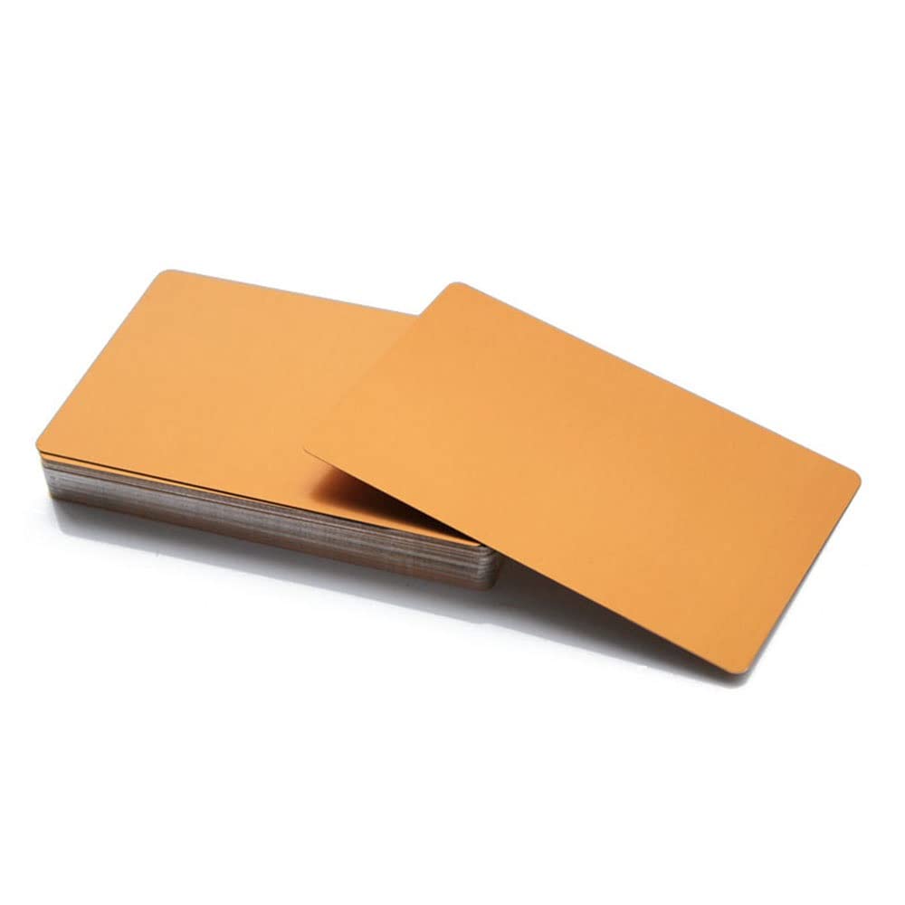 GTHTUHFD Metal Business Card, Blank Metal Business Card 0.2/0.45 Thickness Aluminum Alloy Blanks Card Diy Laser Printing 86Mm X 54Mm 100Pcs,Color 4-86mm X 54mm X 0.45mm
