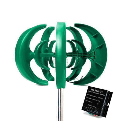 YIGECHENXIN 48v, 1000W-5000W No Noise Vertical Wind Turbine 12V 24V 48V 220V Portable Wind Generator with MPPT Charge Controller 5 Blades for Home Or Camping