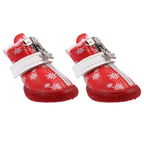 VILLCASE 4Pcs Botas de Cachorro ImpermeÃ¡veis â€‹â€‹Sapatos de Cachorro Protetor de Pata de Animal d