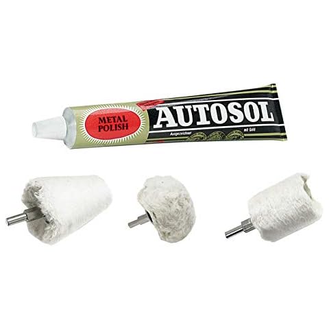 Autosol Metal Chrome Aluminum Polish Buffer with 3pc Drill Buff Kit - 3.5 Ounce Tube Cover