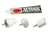 Autosol Metal Chrome Aluminum Polish Buffer with 3pc Drill Buff Kit - 3.5 Ounce Tube
