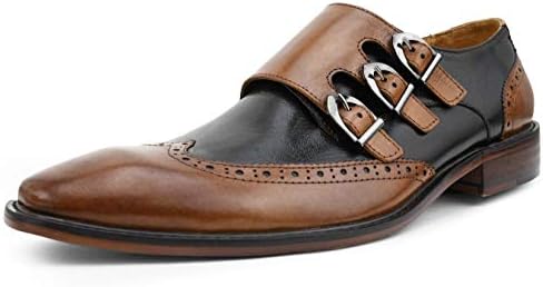 Asher Green AG118 - Men's Dress Shoes - Genuine Leather Shoes for Men, Formal Mens Shoes - Two-Tone, Wingtip, Triple Monk Strap