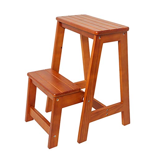 Escabeau se pliant en bois d'échelle en bois de 2 marches pour les enfants adultes de cuisine petites échelles repose-pieds intérieur Portable étagère à chaussures / support à fleurs Cover