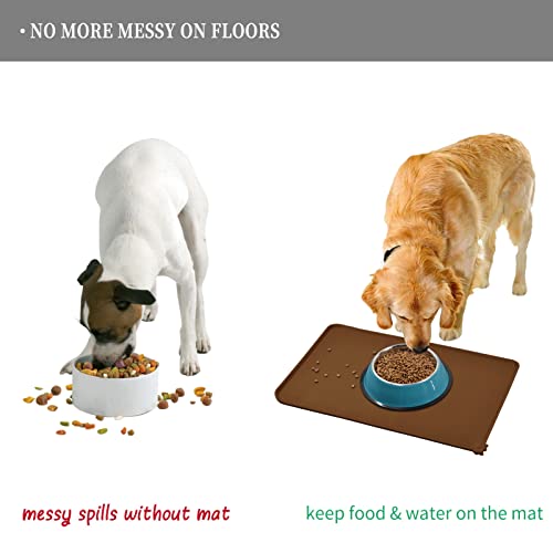 Reopet Tapete de alimentação impermeável para animais de estimação com bordas elevadas, jogos americ