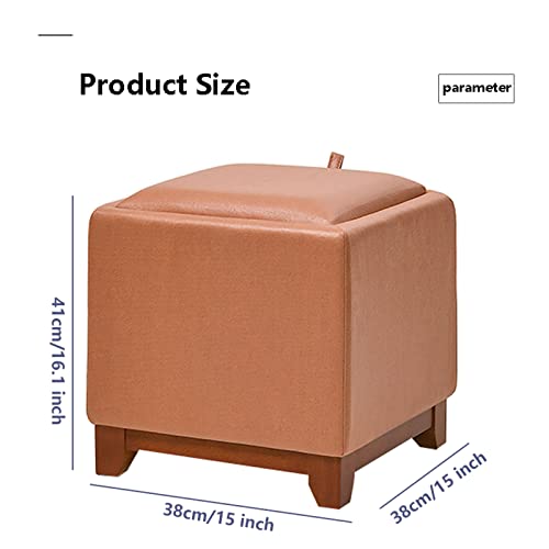 Tabouret orange de rangement pour optimiser les petits espaces et l'entrée - 4
