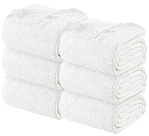 Image of Utopia Bedding White 100% Cotton Waffle Blanket 300 GSM [King - 90x108 Inch] Soft Lightweight Breathable Bed Blanket for All Season (Pack of 6)
