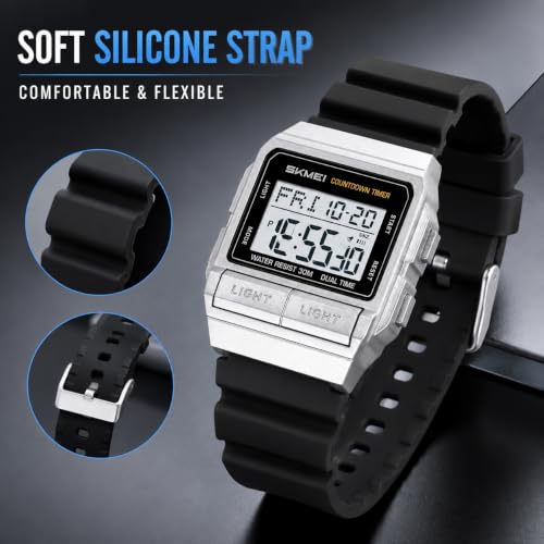Image of MASTOP Retro Digital Watch for Men Vintage with Multi-Function & Stylish Design for Daily & Outdoor Use