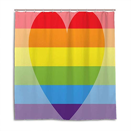 Rideau de douche multicolore 152x182 cm avec crochets de salle de bain
