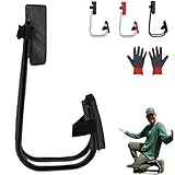 Knee Seat for Gardening, Kneeling Device for Bricklayers, Kneeling Brace for Garden,Strap on Kneeler Seat,Knee Protection, Ankle Support, Durable Thick Kneeling Pad & Galvanized Steel (All Black)