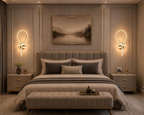 Image of FILLISKA Luxurious LED Wall Lamp for Home with Adjustable Colour Changing Function(1 Year Warranty)(French Gold-1602)