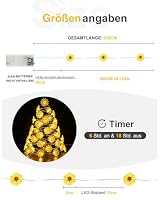 AdalyRoma LED Lichterkette Blumen, 20 LED, 2M, Warmweiß, Sonnenblume – Ansicht 2