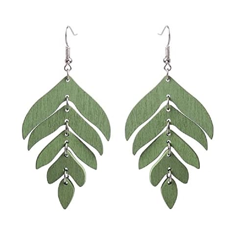 Fuqimanman2020 Wooden Leaf Earrings Cover