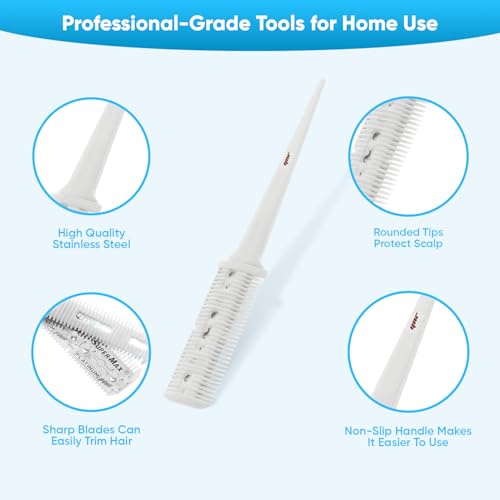 YNR Pro Hairdressing Hair Shaper Thinning Layer Hair Cutting Razor Steel Comb miniatura 5