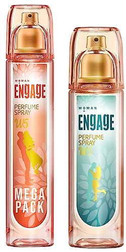 Image of Engage Perfume Spray W5 for Women, Floral and Fruity, Skin Friendly, 160 ml & W3 Perfume Spray For Women, Citrus and Floral, Skin Friendly, 120ml