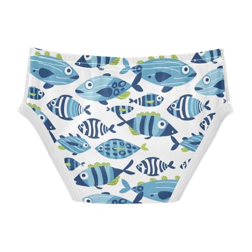 Funny Blue Striped Fishes Boys' Underwear 100% Cotton Boys' Briefs Soft Toddler Underwear2