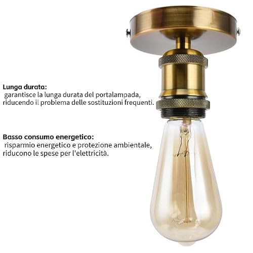 E26 E27 Oprawka w Stylu Vintage Wisiorek Lampa Sufitowa Gniazdo Metalowe Uchwyt ścienny do Domu100-240V(czerwona patyna)