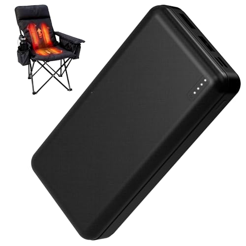 Whsahans 5V2A Battery Pack for Heated Camping Chair Heated Blanket Heated Hunting Seat Pad Heated Sleeping Bag USB Power Bank for Camping Work (Battery Only) (Black Milliamp Hours 20000)