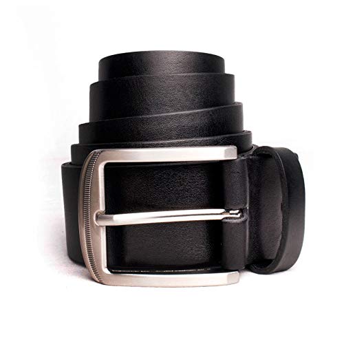 Cinto Masculino Casual em Couro 40mm Preto Acabamento Liso 95