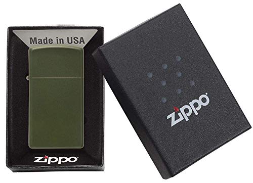Encendedor Zippo Slim Verde Mate de Bolsillo miniatura 6