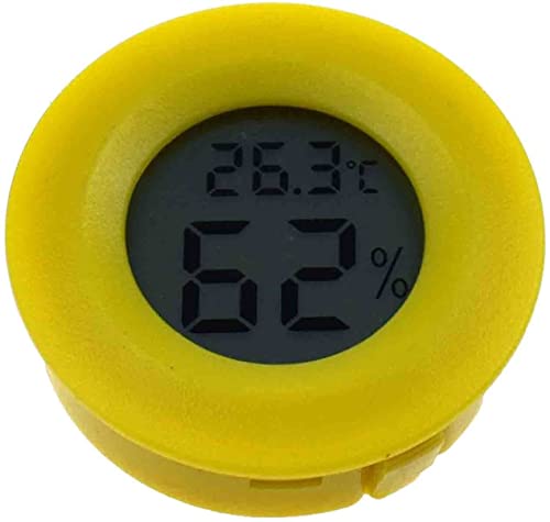 1pc Mini Hygrometer Thermometer Digital Gauge Indoor, LCD Monitor Temperature Outdoor Humidity Meter for Greenhouse (Yellow)